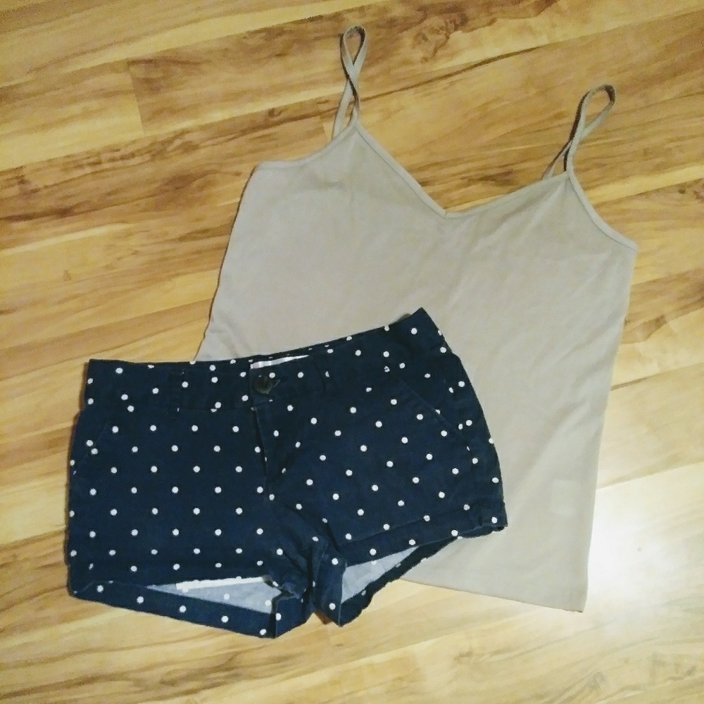 Blue and White Polka Dot Short Short